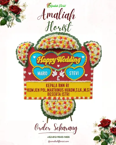Karangan Papan Bunga Pernikahan di Sindang Sari